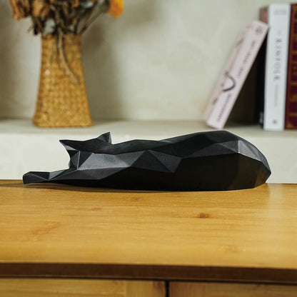 "Lying Cat" – Modern Elegance in a Geometric Sculpture
