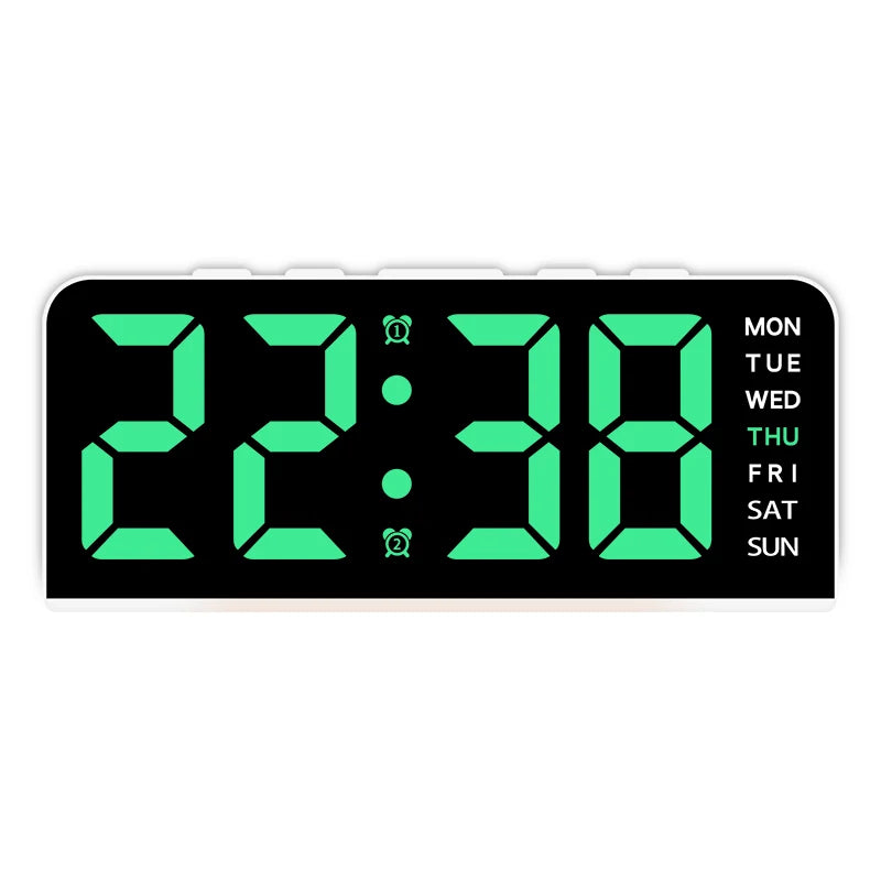 USB Powered Digital Alarm Clock with Mood Light Dual Alarm Snooze Table Clock 4 Levels Brightness 12/24H Electronic LED Clock