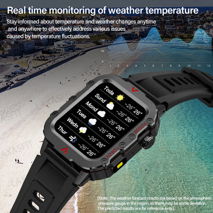 LAXASFIT Men's Sports Smart Watch Bluetooth Talk Heart Rate Monitor With LED Flashlight Multi-function Sports Outdoor Smartwatch