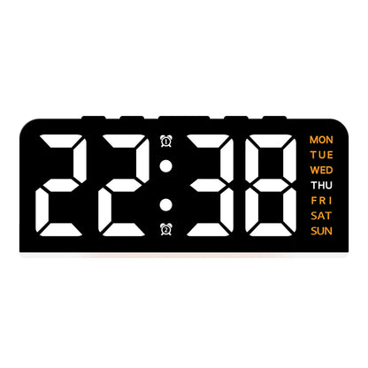 USB Powered Digital Alarm Clock with Mood Light Dual Alarm Snooze Table Clock 4 Levels Brightness 12/24H Electronic LED Clock