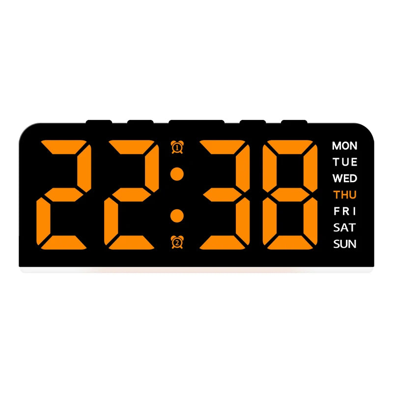 USB Powered Digital Alarm Clock with Mood Light Dual Alarm Snooze Table Clock 4 Levels Brightness 12/24H Electronic LED Clock