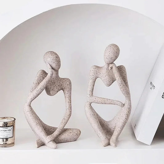 Minimalist Resin Statue – "The Thinker" Figurine for Modern Home Decoration