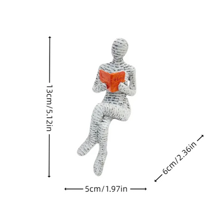 Calm Moments – Modern Book-Lover Sculpture in Resin
