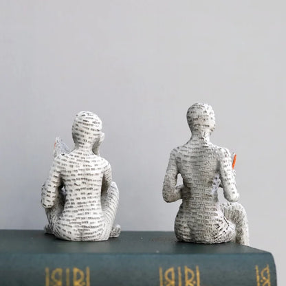 Calm Moments – Modern Book-Lover Sculpture in Resin