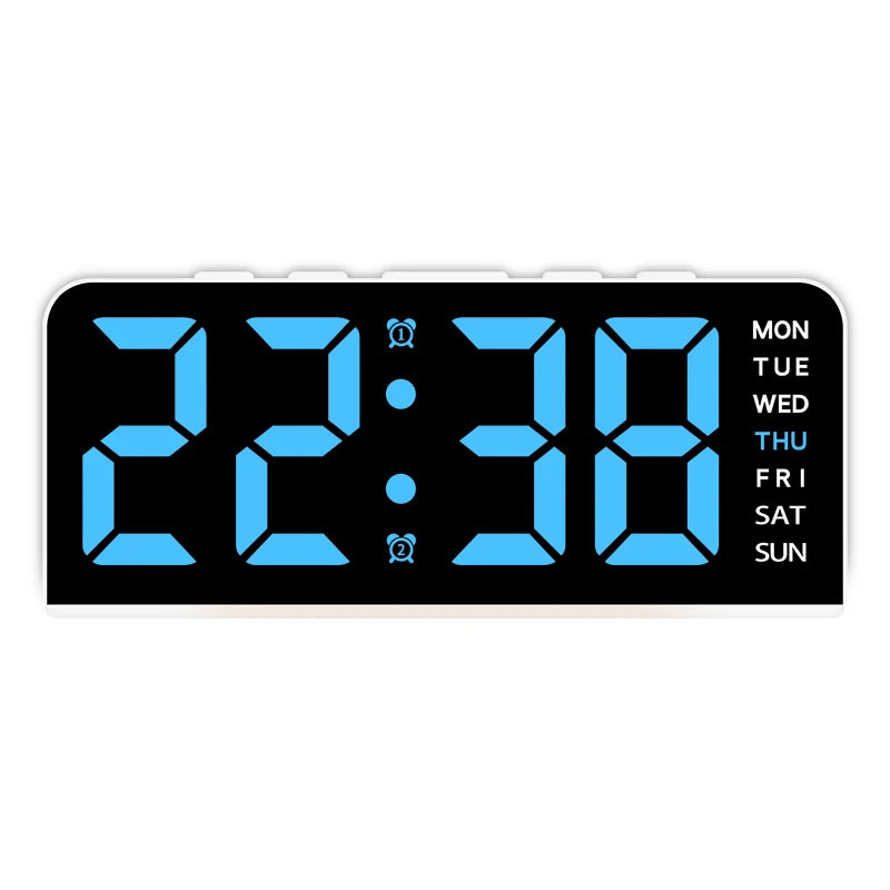 USB Powered Digital Alarm Clock with Mood Light Dual Alarm Snooze Table Clock 4 Levels Brightness 12/24H Electronic LED Clock
