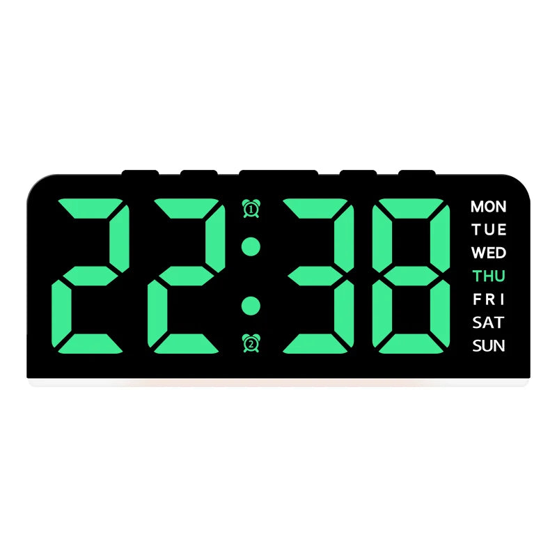 USB Powered Digital Alarm Clock with Mood Light Dual Alarm Snooze Table Clock 4 Levels Brightness 12/24H Electronic LED Clock